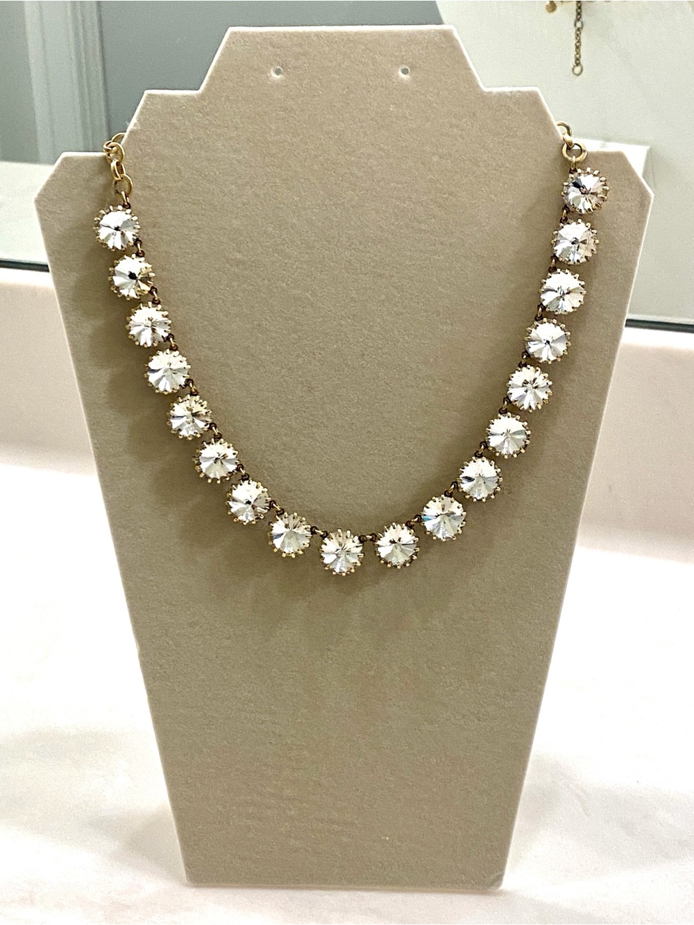 J. Crew Gold Crystal Statement Necklace